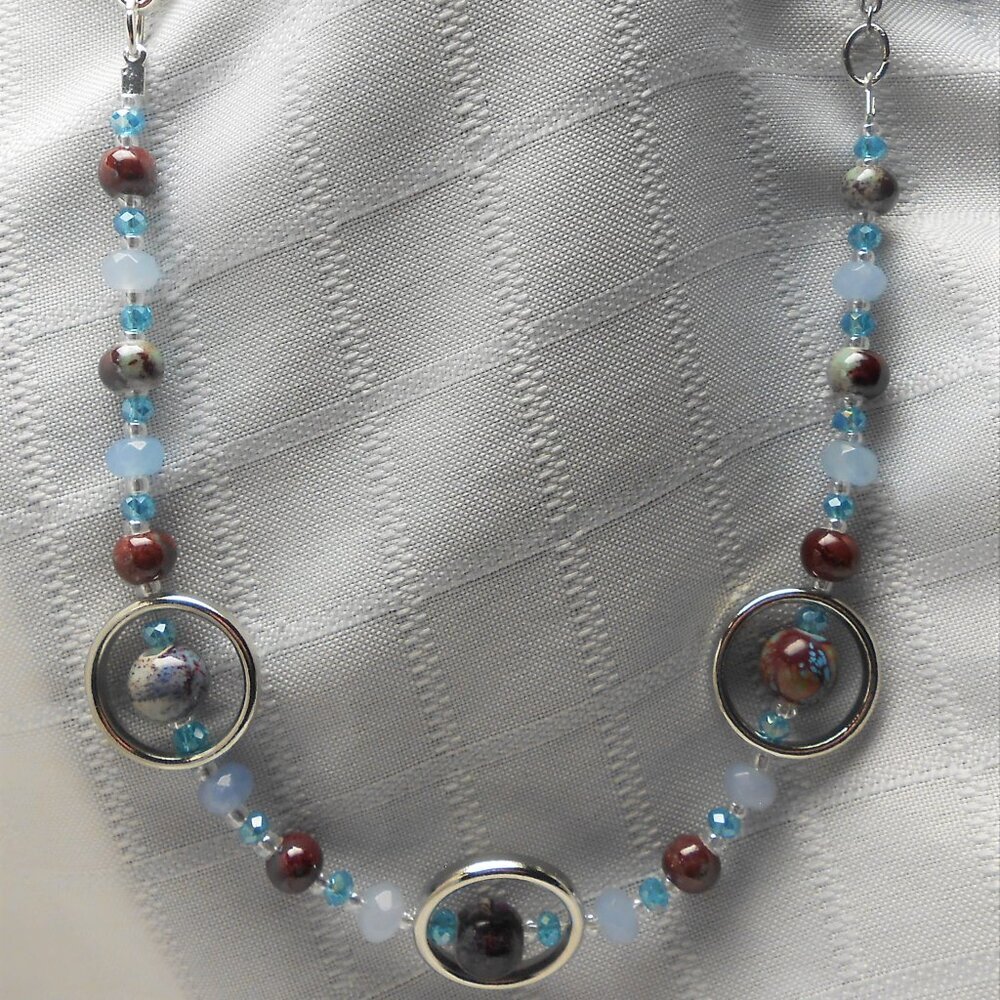 No290 Handmade land and sea duos of necklace and earrings